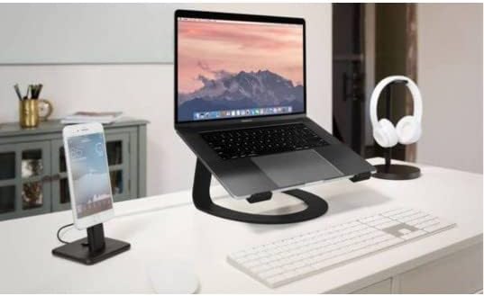 Twelve South Curve for MacBooks and Laptops | Ergonomic desktop cooling stand for home or office (matte black)