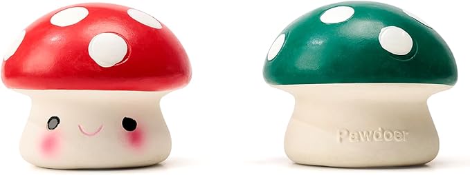 Squeaky Dog Toys, Soft Latex Squeaky Dog Ball for Small Dogs Puppies, Cute Bounce Squeak Mushroom Pet Toys