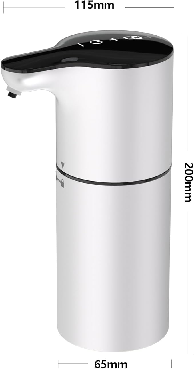 YIKHOM Automatic Foaming Soap Dispenser, 15.37 oz/450mL Electric Touchless Foam Dispenser, 8 Adjustable Level Hand Sanitizer Pump, USB C Rechargeable, IPX6 Waterproof Soap Pump for Bathroom