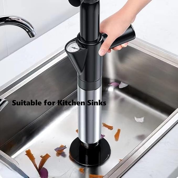 Toilet Plunger High Pressure Air Drain Blaster Gun Drain Clog Remover Tools Air Plunger Heavy Duty Drain Powerful Plungers for Toilet Unclog Toilet, Floor Drain, Bathroom(Black)