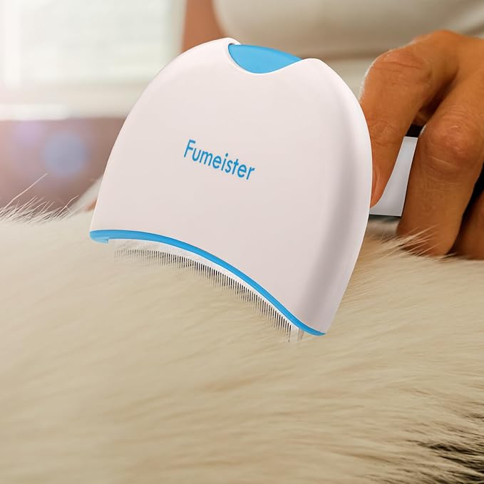 Pet Undercoat Deshedding Tool for Dogs - Wide Curved Undercoat Brush for Effortless Pet Deshedding, Loose Hair Remover for Dogs & Cats (Blue)