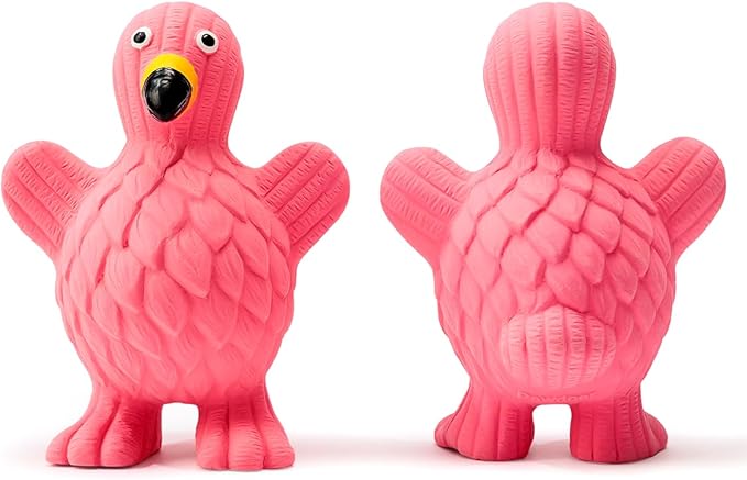 Squeaky Dog Toys for Medium Dogs, Soft Latex Squeaky Dog Ball, Cute Funny Squeak Flamingo Pet Toys