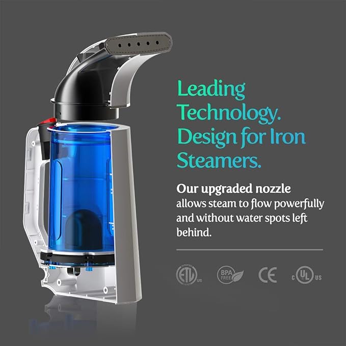 Handheld Steamer for Clothes Wrinkle Removes,Garment Steamer for Hat,1.5lbs Lightly,40s Fast Heat-up,8 FT Power Cord,800W, for Home and Travel with Automatic Shut-Off Safety Protection(white)