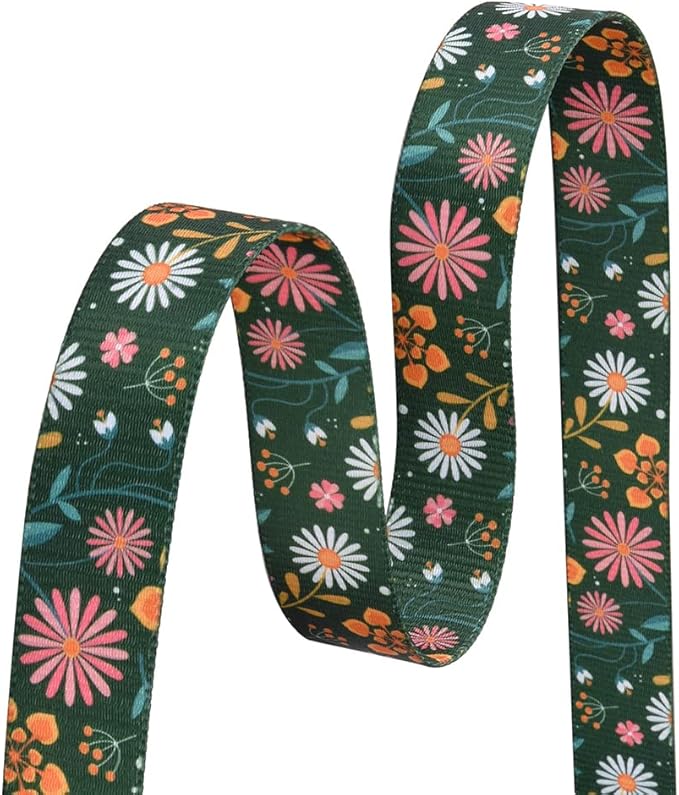 Dog Collar with Bohemia Floral Tribal Geometric Patterns - Soft Ethnic Style Collar Adjustable for Small Medium Large Dogs(Dark Green Flower,S)