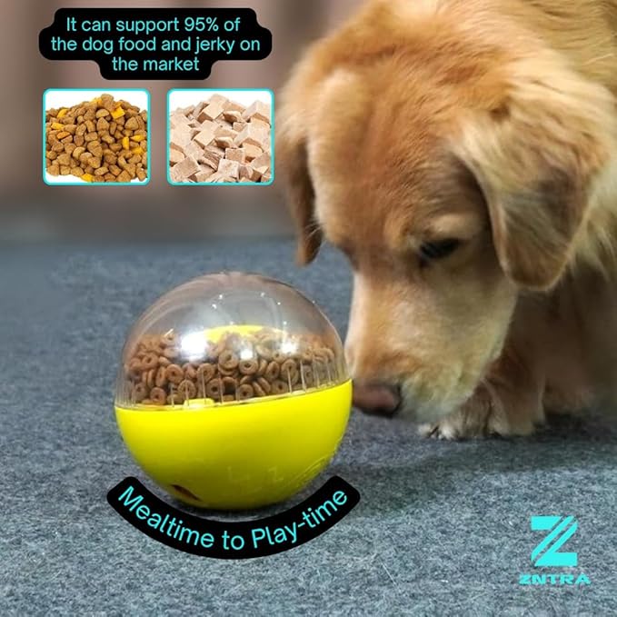 Zntra – Interactive Dog Treat Puzzle Toy | Food Dispenser Ball 5.3" for Mental Stimulation, Anxiety & Boredom Relief (Small/Medium Dogs)