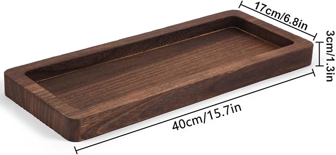 Wooden Decorative Tray Candle Holder Long Wood Tray Home Decor,Centerpieces Plates for Table centerpieces for CoffeeTable,Christmas Decor