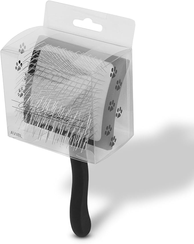 Chris Christensen Big K Dog Slicker Brush for Dogs (Goldendoodles, Labradoodles, Poodles), Groom Like a Professional, Fluff Detangle Style, Saves Time Energy, Black, Large