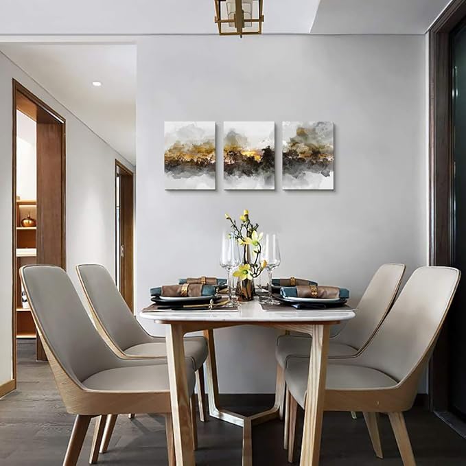 Wall Art For Living room Black and white abstract painting bathroom Wall Decor for bedroom artwork Painting 16" x 24" 3 Pieces Canvas Prints Decor Modern Salon kitchen office Home decorations picture