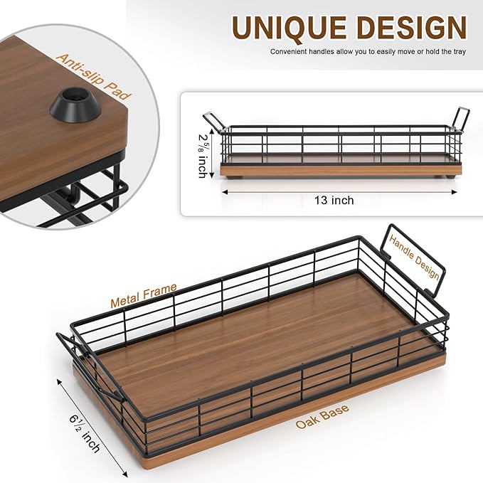 Toilet Paper Basket, 2PCS 13 Inch Bathroom Tank Tray Top of Toilet Storage Toiletries Organizer for Bathroom, Living Room and Kitchen