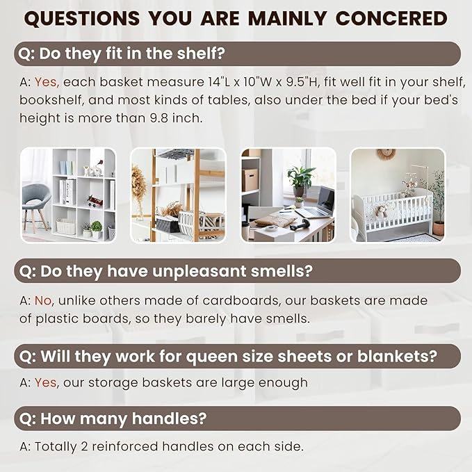 Criusia Large Storage Baskets 8 Pack Versatile Fabric Storage Bins for Closet Cabinet Wardrobe Nursery Pantry | Nursery Organizer Bins for Baby Diaper Toys Clothes | Housewarming Mothers Day Gift