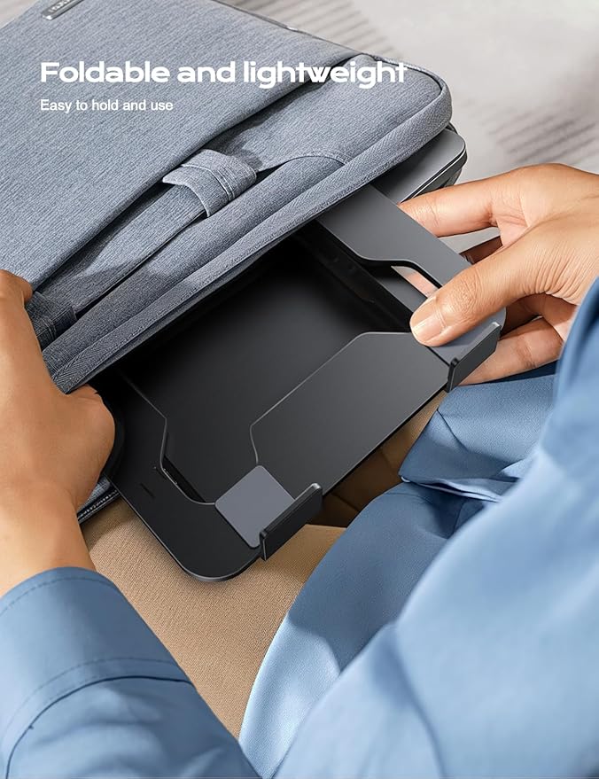 Adjustable Laptop Stand for Desk, Metal Foldable Laptop Riser, Ventilated Cooling Bracket, Ergonominc Computer Notebook Stand for Desk Compatible with 10-15.6“ Laptops