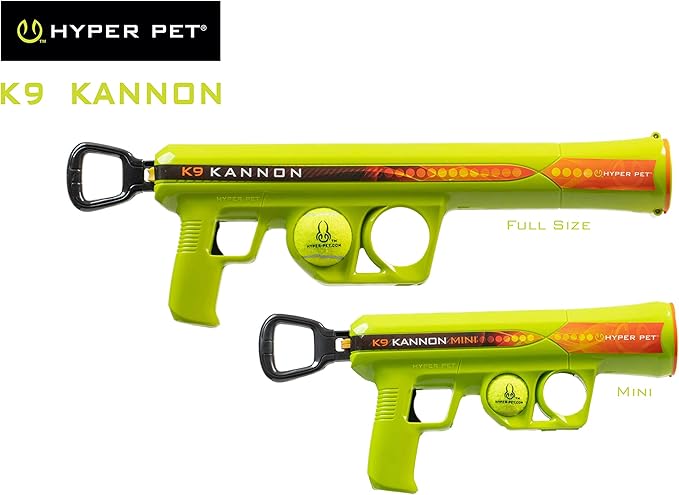 Hyper Pet MINI K9 Kannon Dog Ball Thrower Launcher for Dogs (Small Breeds Up To 20 Pounds), Includes One Hyper Pet 2 Inch Tennis Ball