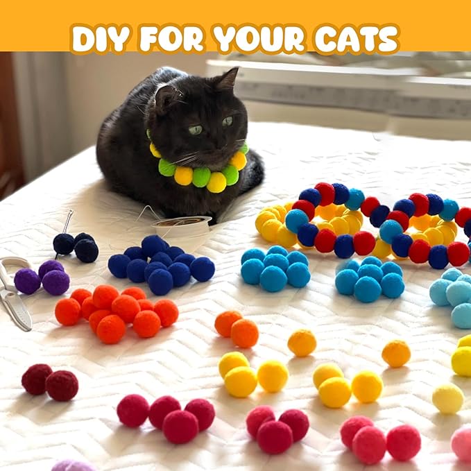 100PCS Cat Ball Toys with 2 Launchers Set, Funny Interactive Cat Toys for Indoor Cats, Adult Cats & Kitten Toys