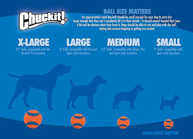 Chuckit! Ultra Ball Dog Toy - Medium Bouncy Fetch Balls for Dogs 20-60 lbs - Made from Durable Rubber - Floating Water Pet Toys - Size Medium - 2.5-inch Diameter - Pack of 6