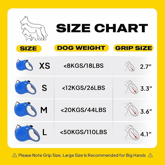 Fida Retractable Dog Leash, X-Small Breed, 10 ft Durable Pet Walking Leash for Extra Small Dogs/Cats/Small Animals up to 18 lbs, 360 Tangle Free, Blue