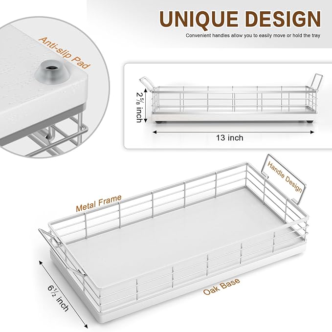 Toilet Paper Basket, 2PCS 13 Inch Bathroom Tank Tray Top of Toilet Storage Toiletries Organizer for Bathroom, Living Room and Kitchen