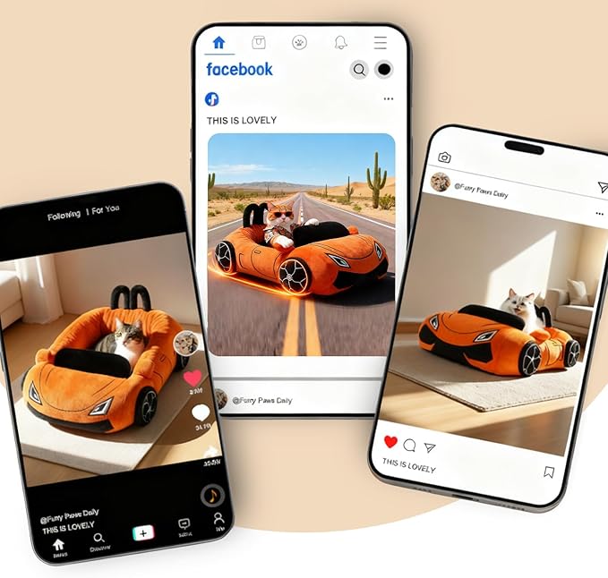 40 Pcs Interactive Cat Toys with Cute Cat Bed, Funny Supercar Kitten Toys for Indoor Kittens, Soft Kitten Beds with Catnip Toys, Chew Rope, Feather Wand, Springs and Balls