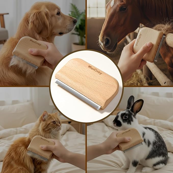 Undercoat Rake Dog Brush Dematting Comb cat shedding tool Dematting Tool Pet Brush Efficiently Detangle and Groom Coats for Large Medium Small Dogs and Cats Comb for Grooming Premium (M 4.33 inch)