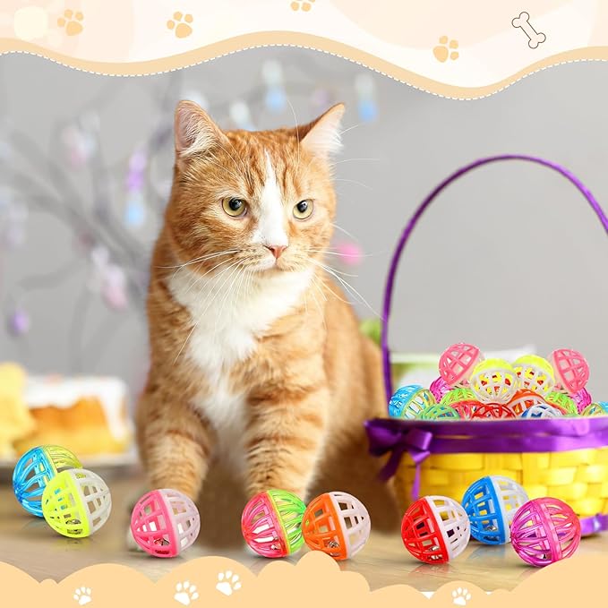 Silkfly 30 Pcs Polyester Film Cat Crinkle Balls Toys, Colorful Fuzzy Balls Lightweight Chew Cat Sponge Jingle Toys for Indoor Kittens to Keep Fit