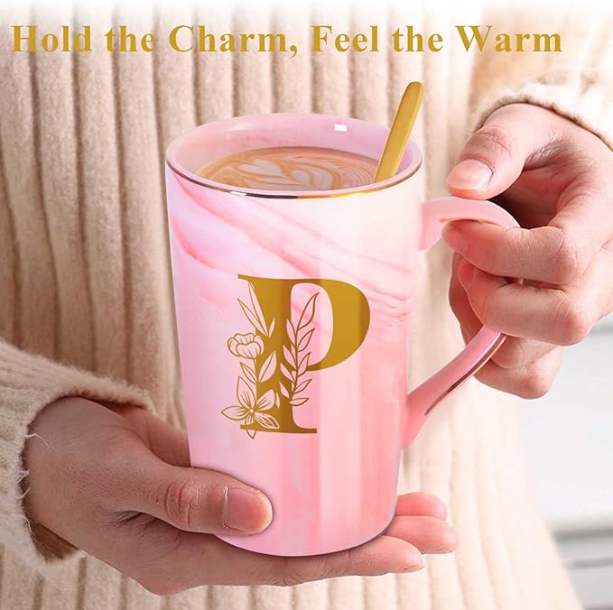 Personalized Ceramic Coffee Mug with Lid Tea Cup Women Teacher Coworker Assistant Principal Christmas Paraprofessional Administrative Professional It Hr Admin Day French Nursing Spanish Swim Latin,P