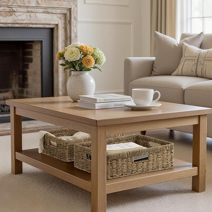 StorageWorks Pantry Baskets, Wicker Storage Baskets for Organizing, Shelves, Pantry Organizers and Storage, Seagrass, 15½"L x 11¾"W x 4 ¾"H