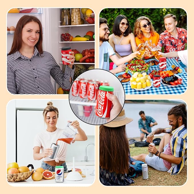 8PCS Silicone Soda Can Lids,BPA-Free Reusable Silicone Can Covers, Can Stopper or Protector For Soda,Beer, Drink, Juice, Coke, Beverage, Can Lid, Cover or Protector Quasi Beverage Cans