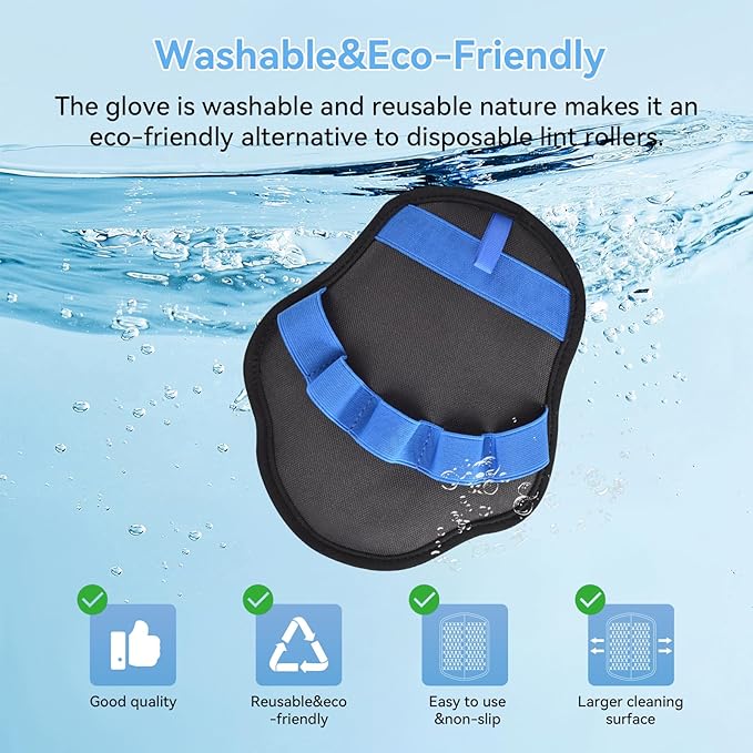 AstraLoom Pet Hair Removal Glove for Cats & Dogs, Upgraded Reusable Electrostatic Pet Hair Remover Gloves, Pet Hair Remover for Couch, Carpet, Car Seat & Laundry (2PCS)