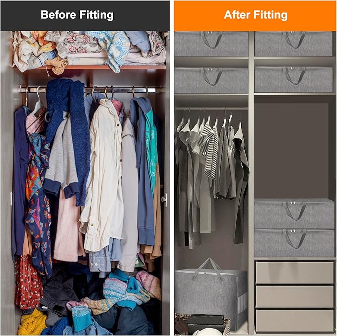 3 Pack 105L Comforter Storage Bags, Extra Large Bedding Storage Bags with Sturdy Zipper and Reinforced Handle, Clear Window, Moving Closet Organizers for Comforters and Blankets, Pillows