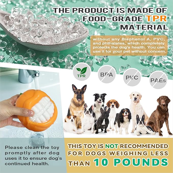 Large Size Orange Squeaky Dog Toy for Medium/Large Dogs Breed Aggressive Chewers Durable Bouncy Squeak Ball