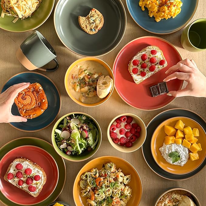 Mora Ceramic Artisan Matte Large Latte Mug Set of 4, 16oz - Microwavable, Porcelain Coffee Cups With Big Handle - Modern, Boho, Unique Style For Any Kitchen. Microwave Safe Stoneware - Safari Colors