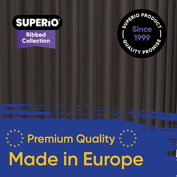 Superio Ribbed Collection - Decorative Plastic Laundry Basket with Cut-Out Handles, Brown (2 Pack) Hamper Organzier for Bedroom Bathroom College Dorm Room 35 Liter