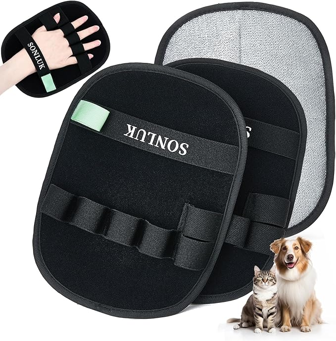 2PCS Pet Hair Removal Glove for Dogs&Cats,Upgraded 5-Finger Electrostatic Pet Hair Remover,Reusable Magic Brush Pet Hair Removal Tool for Laundry,Carpets,Sofa Gaps,and Car Seats