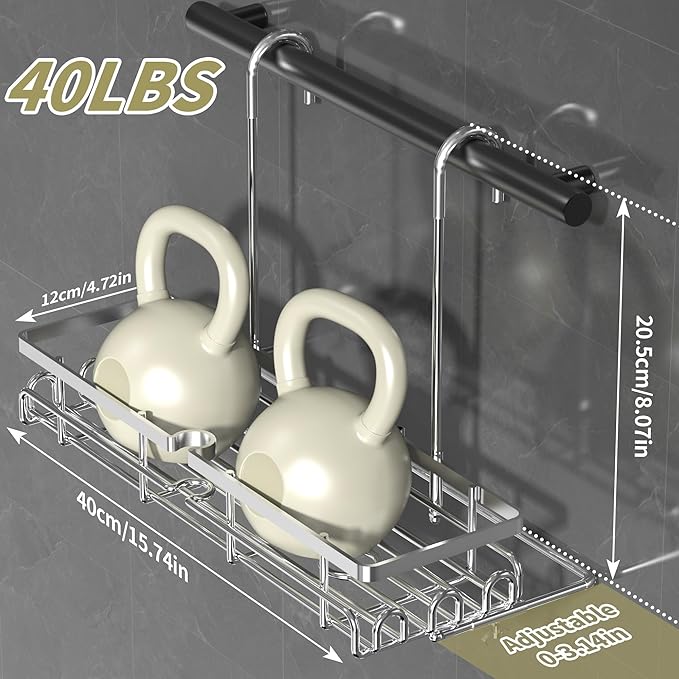 Shower Caddy Hanging on Towel Bar/Handrails/Shower faucet - Shower Rack Hanging Organizer, Bathroom Shower Curtain Caddy non-Slip