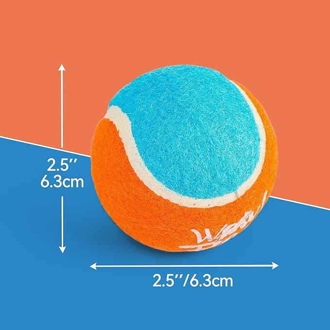 ALL FOR PAWS 2.5" Tennis Balls for Dogs, Dog Balls for Ball Launcher Toy, Bouncy & Durable Fetch Balls for Medium Large Dogs, 4 Pack Fetch Toy for Outdoor Play