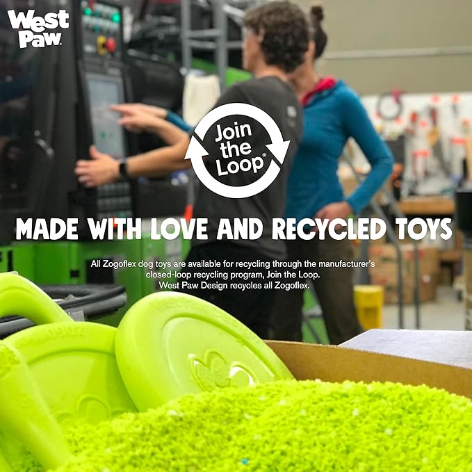 WEST PAW Zogoflex Qwizl Dog Puzzle Treat Toy – Interactive Chew Toy for Dogs – Dispenses Pet Treats – Brightly-Colored Dog Enrichment Toy for Aggressive Chewers, Fetch, Catch, Small 5.5", Ruby