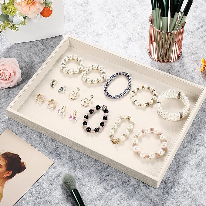 Quelay Stackable Jewelry Tray Jewelry Organizer Tray Showcase Display Empty Plate Bracelet Ring Earring Organizer