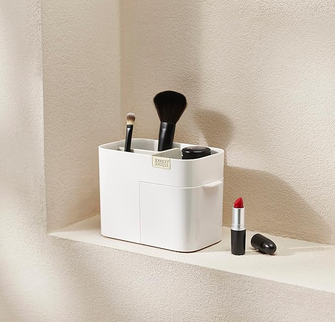 Joseph Joseph 75003 Viva Makeup Cosmetic Storage Organizer with Drawer, Small, Shell