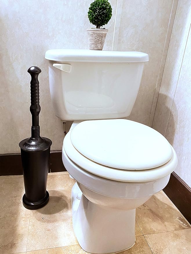 Master Plunger MP1600-TB 1.6 Gallon Low Flush Toilet Plunger with Funnel Nose Design. Tall Bucket included, Black