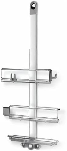 simplehuman Adjustable and Extendable Shower Caddy Large, Stainless Steel and Anodized Aluminum