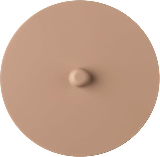 Carrotez Silicone Cup Cover Lids, 4.3 Inch Mug Covers, Reusable Silicone Coffee and Tea Cup Lids, 1 pc - Pink Beige