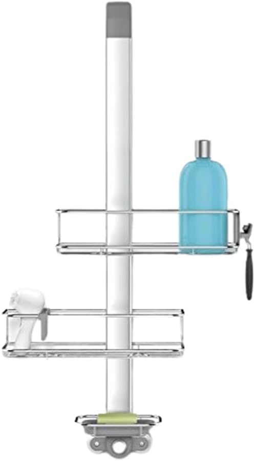 simplehuman Over-Door Shower Caddy, Stainless Steel and Anodized Aluminum