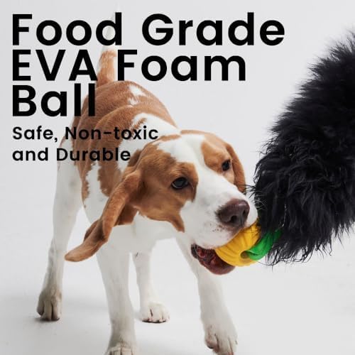 HOWGO Dog Rope,Dog Bungee Chaser 100% Sheepskin,Sheep Smell Tug for All Breeds(Orange, Long Without Ball 2Pack)