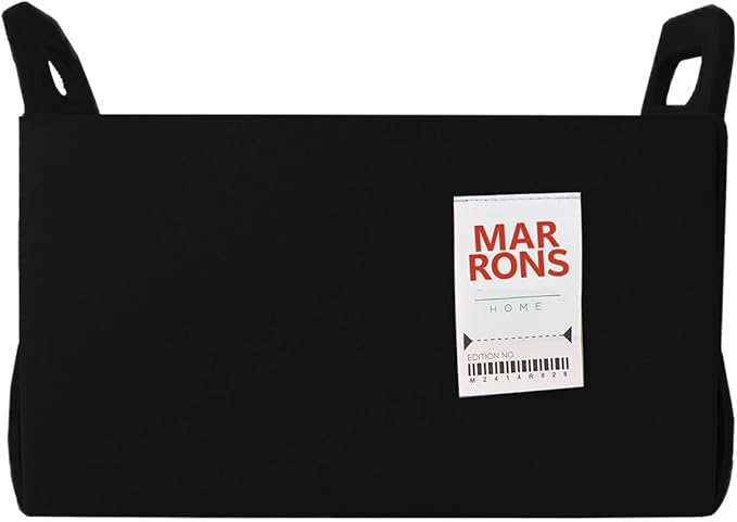 Collapsible Felt BLACK Storage Bin Medium 11"x7.1"x7.1" – Foldable Basket with Handles for Closet, Toy Storage, Laundry Room Organization, Decorative Storage Bins for Shelves, Cube Storage