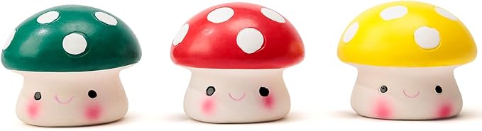 Squeaky Dog Toys, Soft Latex Squeaky Dog Ball for Small Dogs Puppies, Cute Bounce Squeak Mushroom Pet Toys