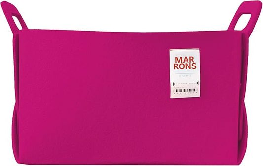 Collapsible Felt MAGENTAPINK Storage Bin Large 14.6"x9.4"x9.4" – Foldable Basket with Handles for Closet, Laundry Room Organization, Toy Storage, Decorative Storage Bins for Shelves, Nursery