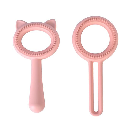 2pcs pink) Cat Brushes for Indoor Cats Shedding, Brush for Long or Short Haired Cats, Grooming Brush Comb for Kitten Rabbit Massage Removes Loose Fur