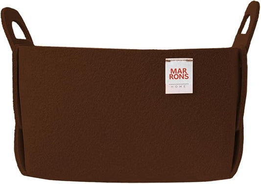 Collapsible Felt CHOCOBROWN Storage Bin Small 7.1"x5.1"x5.1" – Foldable Basket with Handles for Closet, Toy Storage, Laundry Room Organization, Decorative Storage Baskets for Shelves, Nursery