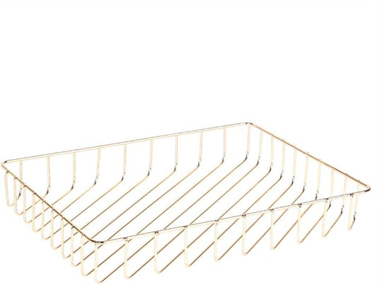 Paper Organizer for Desk Metal Paper Tray Large Capacity Letter Tray File Holder Mail Inbox Storage Organizer Basket for Office Classroom Desktop,12.5" x 9.4" x 1.9",Gold