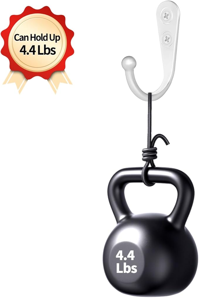 20 Pcs Small Key Hooks for Hanging, Key Holder, Wall Mount Hook with Stainless Steel Screws, Command Hooks Utility Hangers for Key, Hat, Cup, Coat, Picture (White)