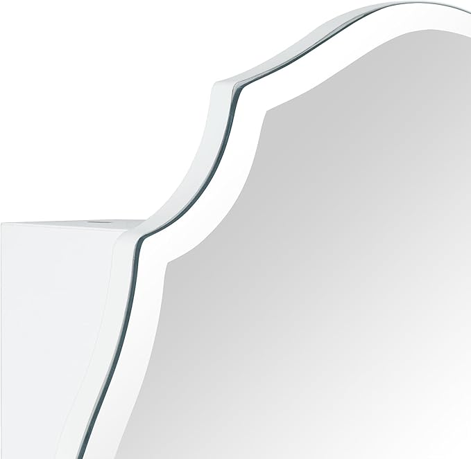 TOMACE Frameless Assymetrical Oval Medicine Cabinet with Beveled Mirror Irregular Surface Bathroom Medicine Cabinet Mirror with Storage for Bathroom 19'' H x 24'' W